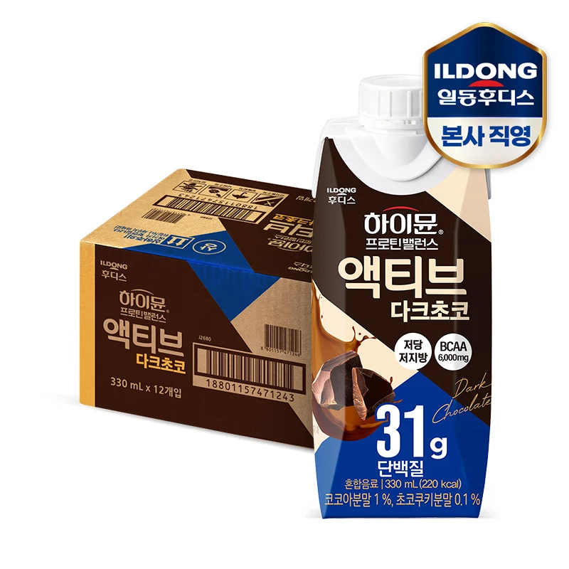 [본사직영] 프프밸밸밸런다다다다330 ml 12 입 1 박, hi-mun Balance de proteínas activas aminoacidsbalance Active Dak Chocolate