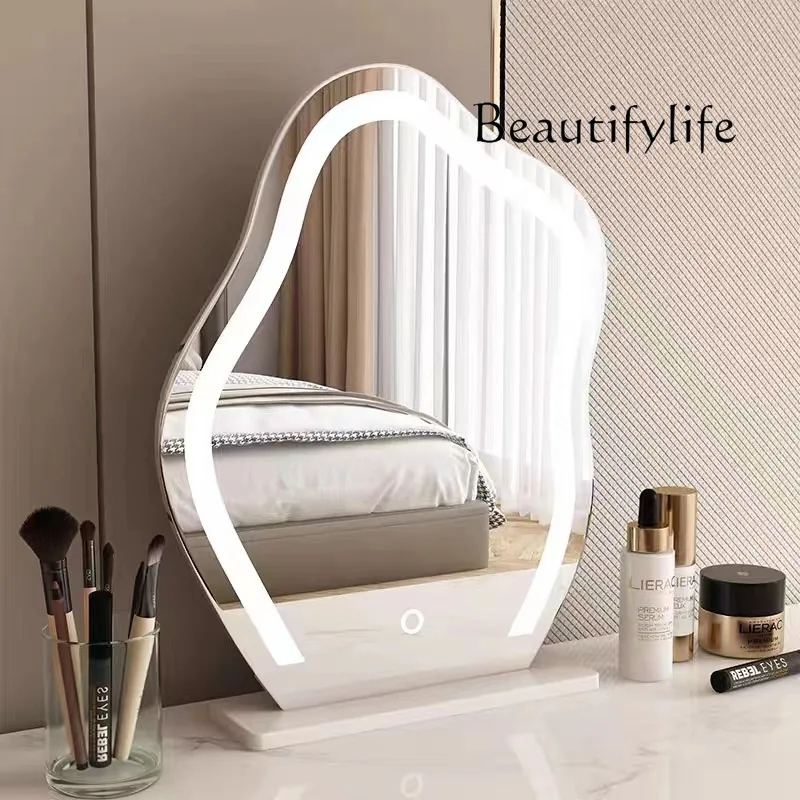 Toilet bathroom mirror toilet wall-mounted high definition anti-fog touch smart bathroom with light mirror