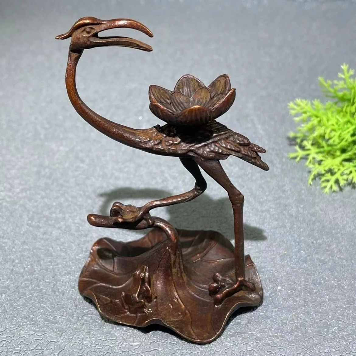 

Crane Lotus Leaf Frog Aromatherapy Green Crane Quack Cai Fragrance Tower Incense Burner Home Tea Ceremony Tea Table Ornament