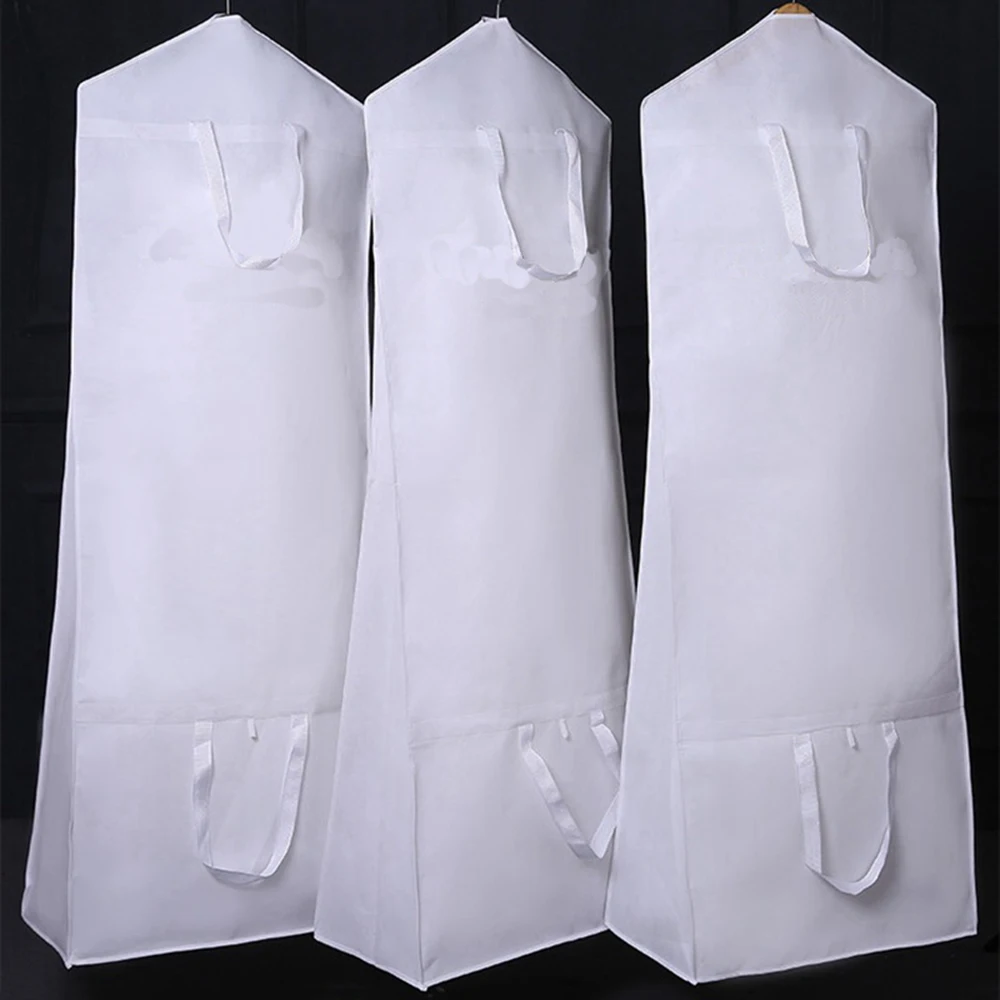 ブライダルウェディングガウンダストカバーガウンガーメントバッグ収納用または旅行用ガセットガーメントカバー長いふくらんでいるウエディングドレス71"