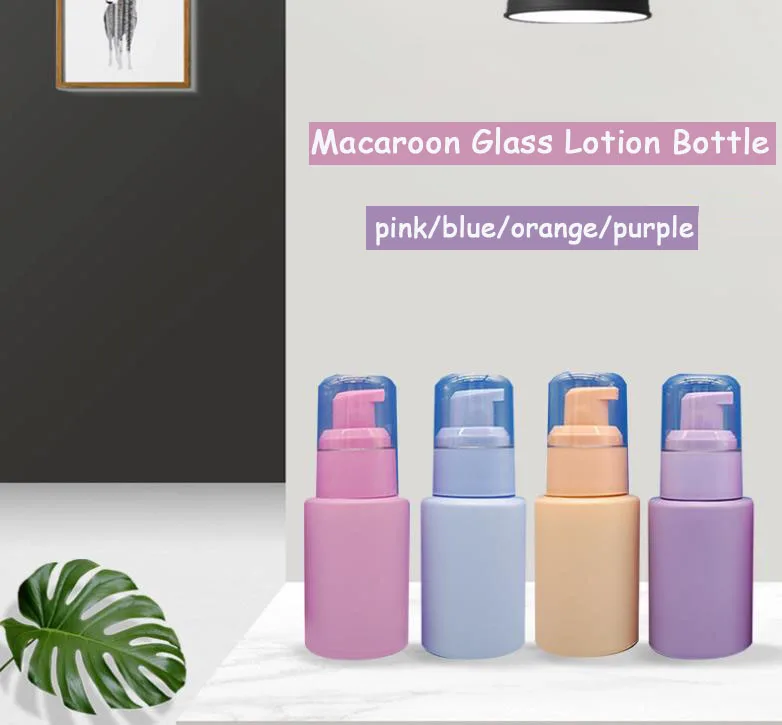 30ml Lotion Bottle Macaron Glass Dispensing Container Foundation Makeup Filler Bottle Portable Travel Bottle