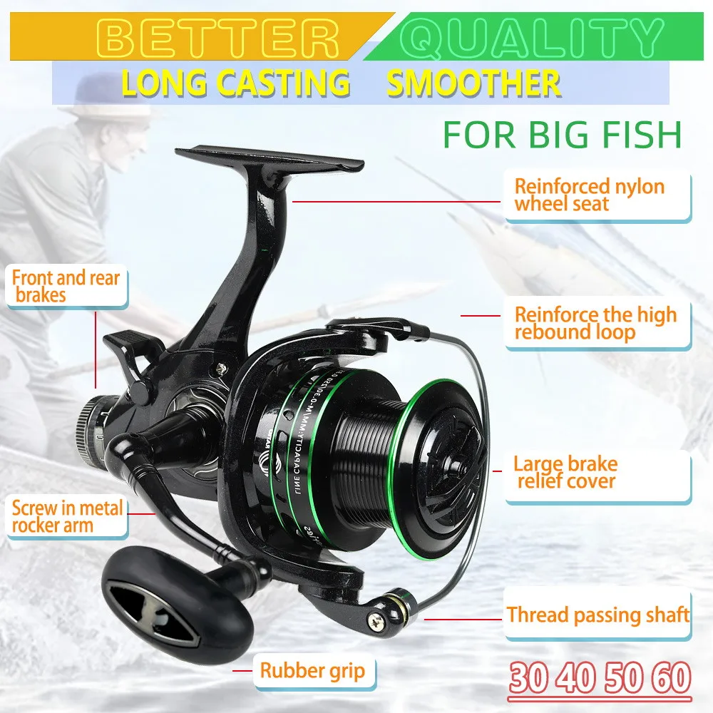 JOSBY Water Resistance Spinning Reel 15KG-20KG Max Drag Gear Ratio 5.2:1 Metal Spool  Durable Super Smooth Carp Wheel Coil