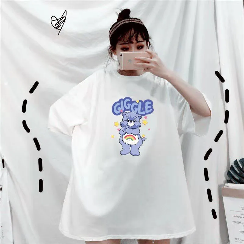 Miniso Mickey Mouse Large Size T Shirt Cartoon Cute Fat Girl Loose Comfortable Soft Home Dormitory Short Sleeve Tops Girl Gifts