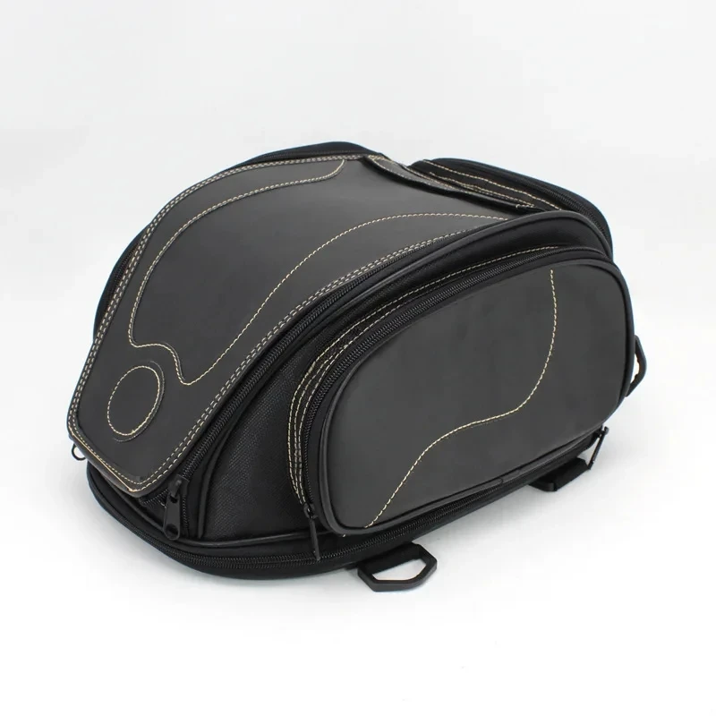 Motorcycle Backseat Tank Bag Waterproof PU Leather Motorbike Rear Seat Super Light Tail Accessories Bags Helmet Storage Bag