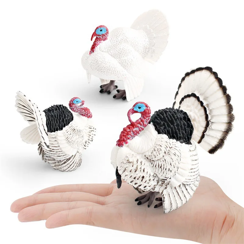 Simulation Solid Poultry Models Turkey Farm Animals Figurine Figures Ornament Children's Early Education Cognitive Toys