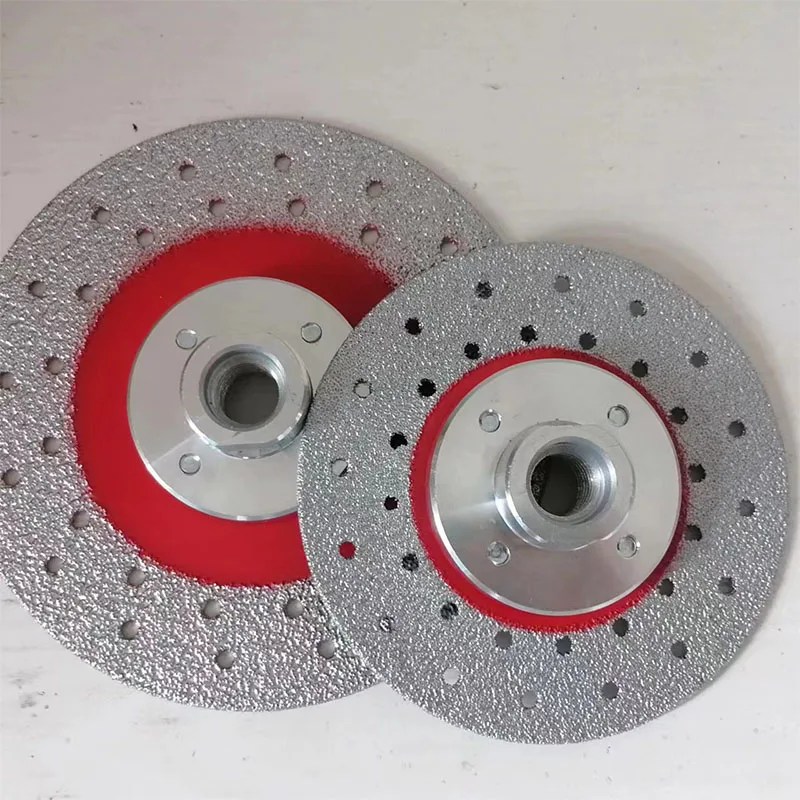 4" Diamond Grinding Disc with Flange Concrete Cutting Blade Brazed Double-sided Cutting Disc for Marble Tile Stone Saw Blade