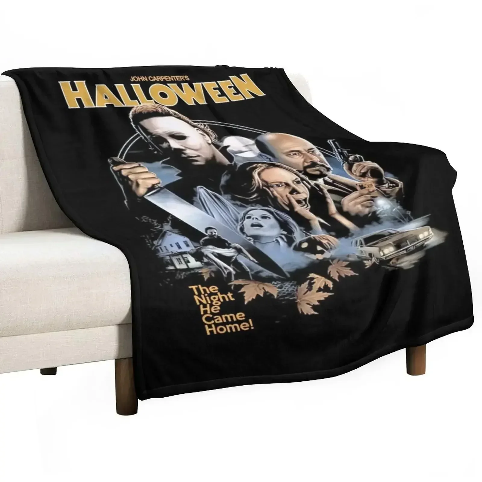 

Happy Halloween, The Night He Came Home Throw Blanket Multi-Purpose Quilt Kid'S Flannel Fabric Blankets