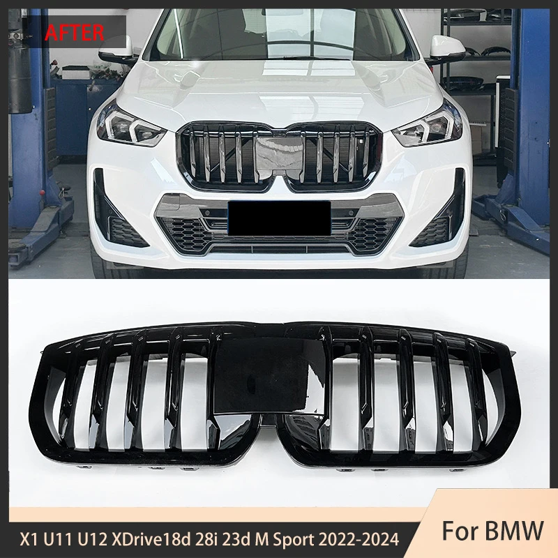 

For BMW X1 U11 U12 XDrive18d 28i 23d M Sport 2022-2024 Front Grille Bumper Grill Car Accessories Air Intake Grille Parts Replace