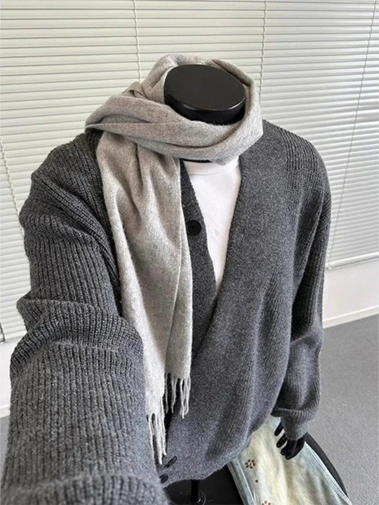 Luxury Design Autumn Winter Jackets Knit Cardigan Trend Men Clothes Irregular Coats Long Sleeves Tops Streetwear Business Jacket