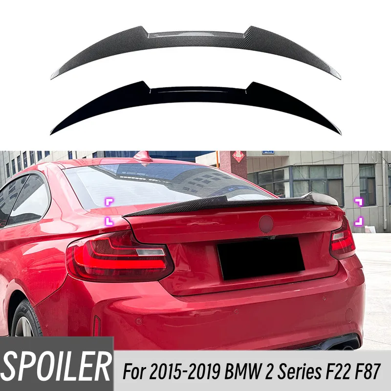 For 2015-2019 BMW 2 Series F22 F87 M4 Style ABS Plastic Carbon Black Rear Trunk Lid Car Spoiler Wings Tuning Accessories