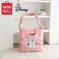 MINISO Disney Serie Cartoon Handbag Canvas Bag Large Capacity Shoulder Bag Embroidered Crossbody Bag Fashion Small Square Bag