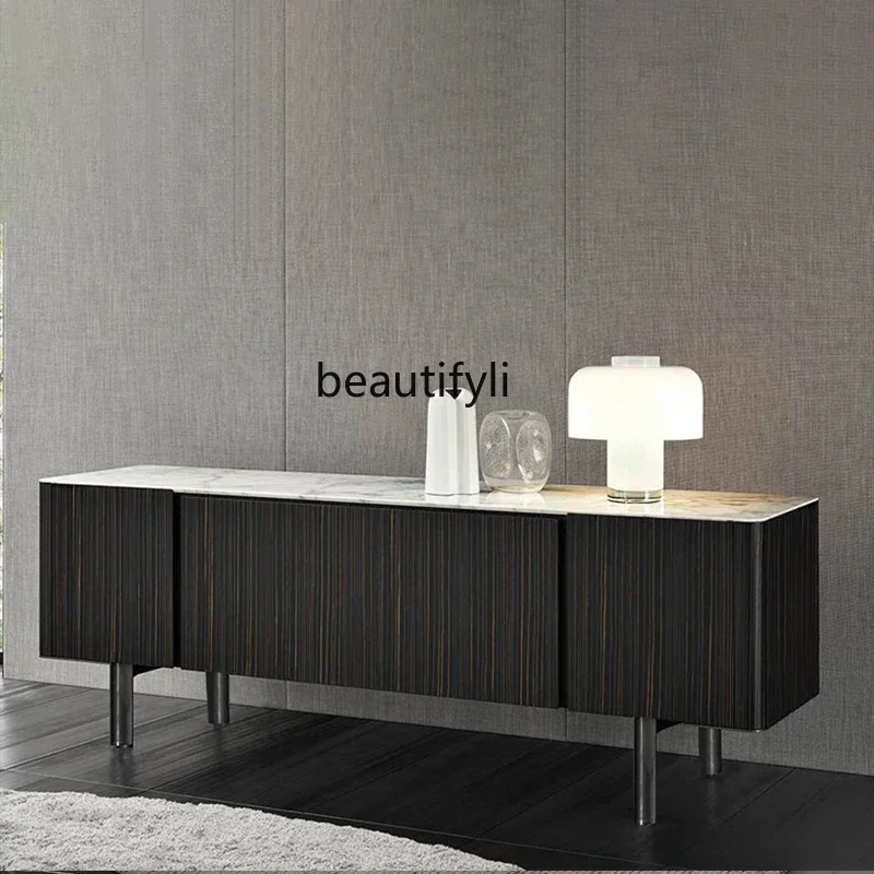 طاولات وحدة التحكم الإيطالية لغرفة المعيشة الاسكندنافية ما بعد الحداثة وخزانة مدخل رخامية فاخرة وبسيطة وخفيفة