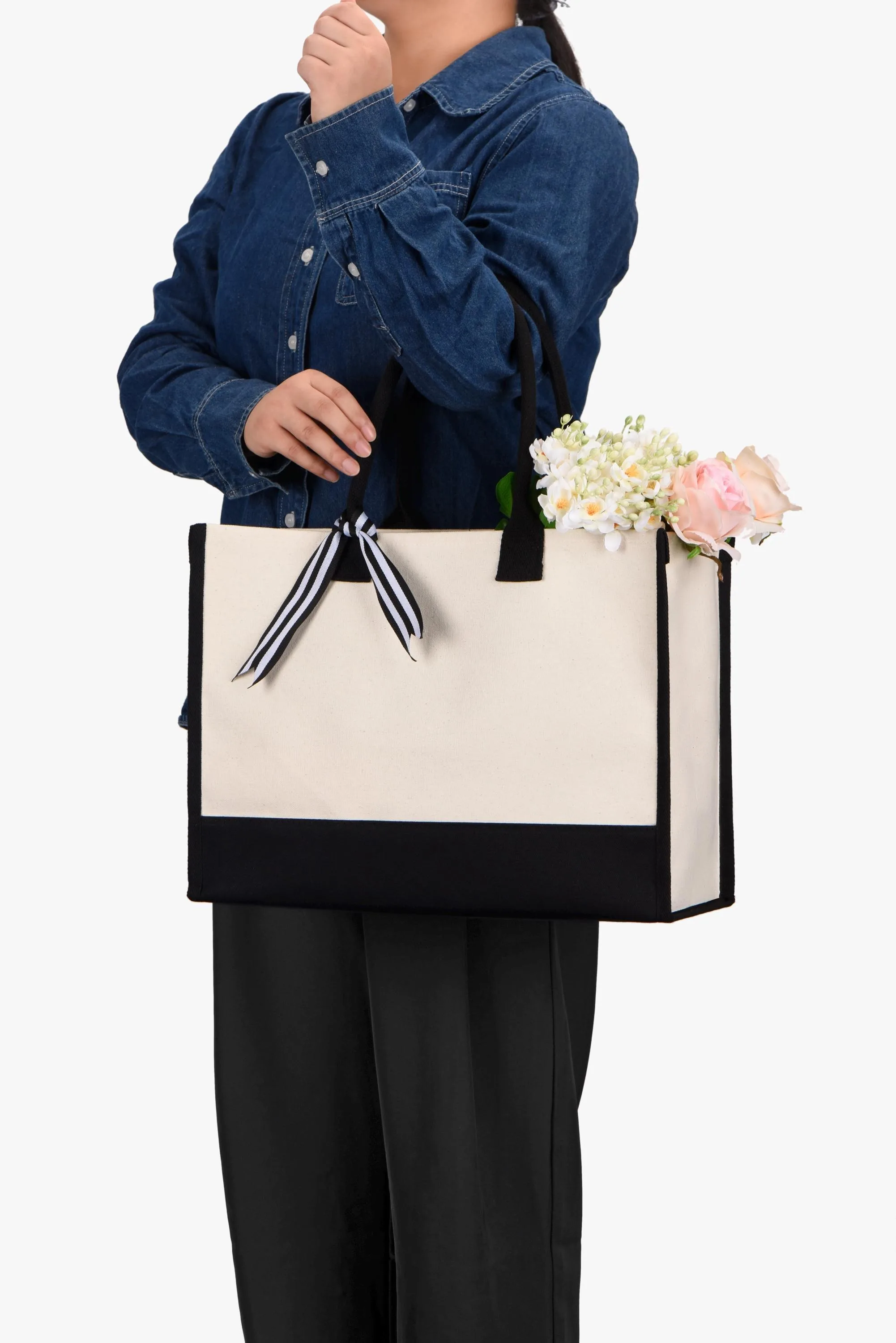 مخصص قماش حمل حقيبة شخصية صورة نص شعار الحدث مخصص الهبة سعة كبيرة الحقيبة للاستخدام اليومي حقيبة سفر للتسوق