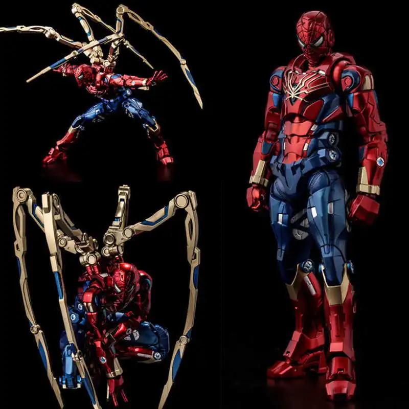 18cm Upgraded Version The Avengers Iron Man Spider Man Deadpool Figurine Pvc Material Handsome Model Desktop Ornament Collection