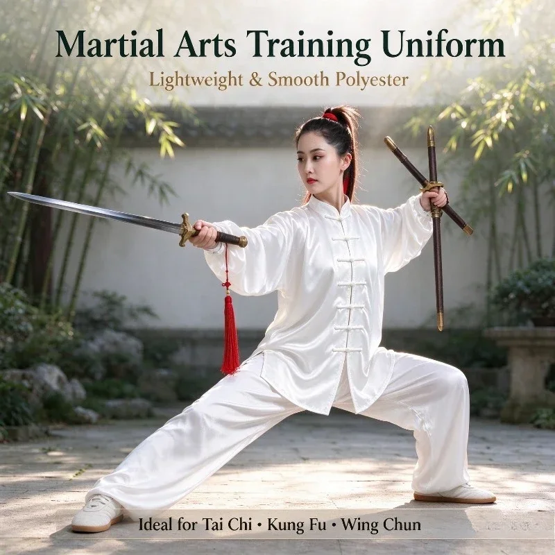 High Imitation Silk Tai Chi Clothes Magnolia Clothes Practice Clothes Performance Martial Arts Group Summer