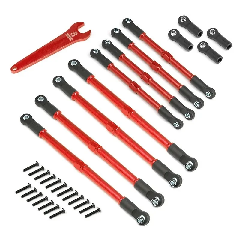 1/10 TRX-4 قمة Revo E-2.0 ترقية قضيب دفع معدني وصلات إصبع القدم وصلة ربط المقطورة 5319X 5338R-قطع غيار سيارات RC متينة