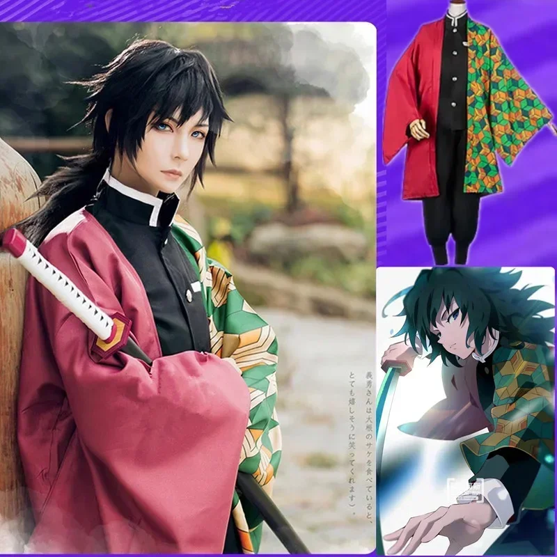 Costume de Cosplay Tomioka Giyuu pour femme, Anime Demon Slayer, Kimetsu No Yaiba, Kimono, Uniforme, Vêtements, 2025