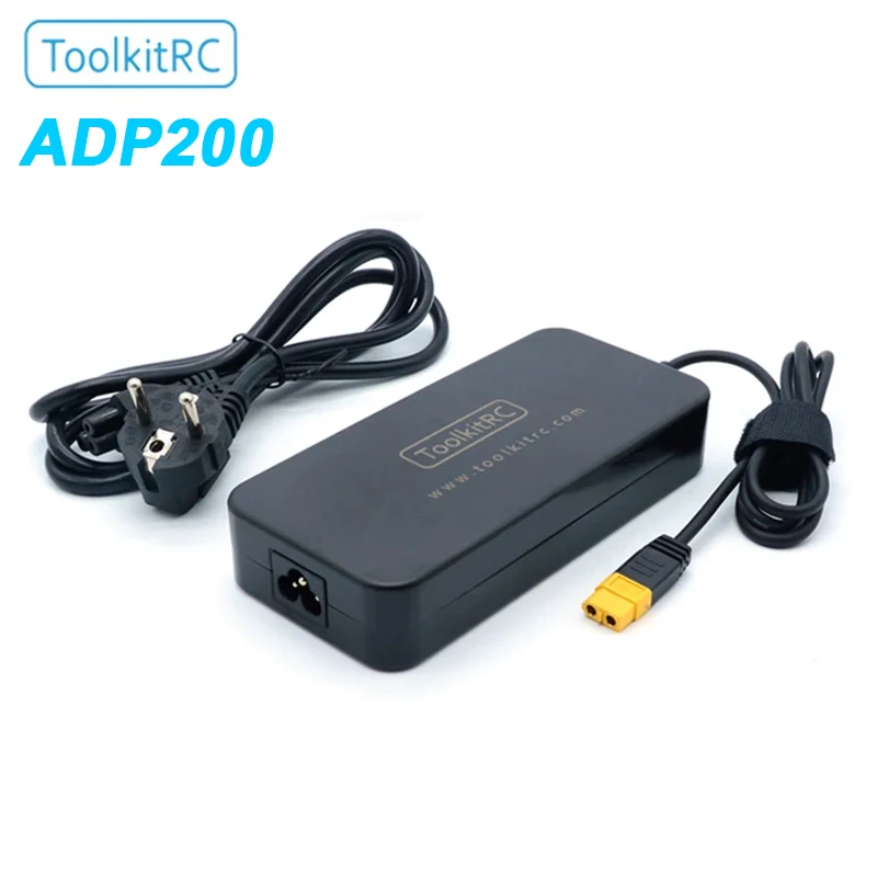 ToolkitRC ADP200 200W 19.5V 10.3A Charging Pwer Supply XT60 Interface Power Adapter Compatible with ISDT Q6 T6 T8 M6 M9 charger