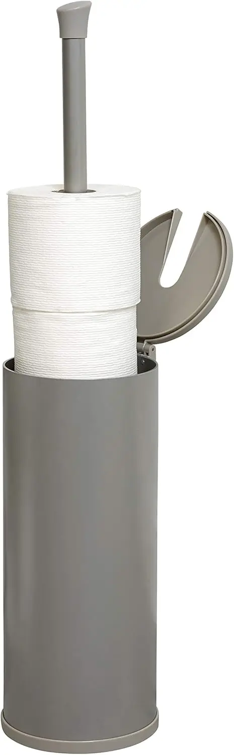 

Easy Access Brushed Nickel Toilet Paper Holder, Rustproof, Holds 3 Rolls, Toilet Paper Storage with Lid and Easy Grip