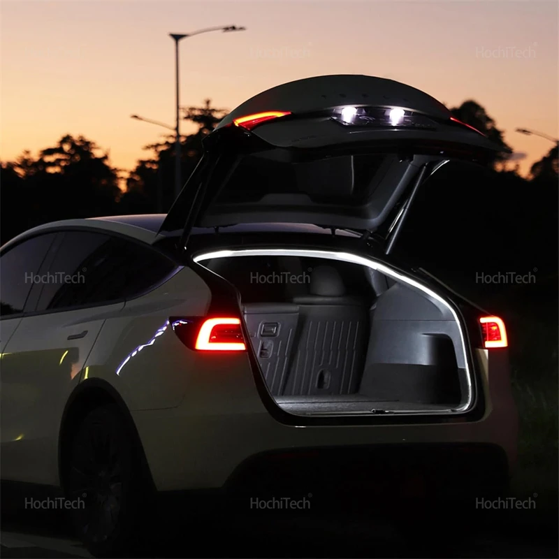 2Pcs Car LED Interior Trunk Luggage Lamp Door Courtesy Footwell Light for Tesla Model S Model 3 Model X 100715190E/1007151 90 E view 6
