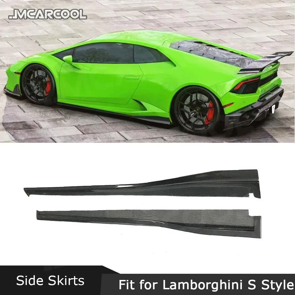 

JMCARCOOL Dry Carbon Fiber Side Skirts Body Kits Case Decoration for Lamborghini LP580 LP610 Auto Bumper Guard Car Accessories