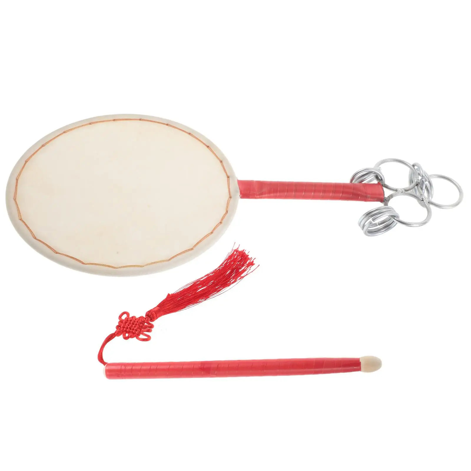 

Hand Drum Fan Handmade Chinese Tambourine Percussion Instrument Venue Setting Props