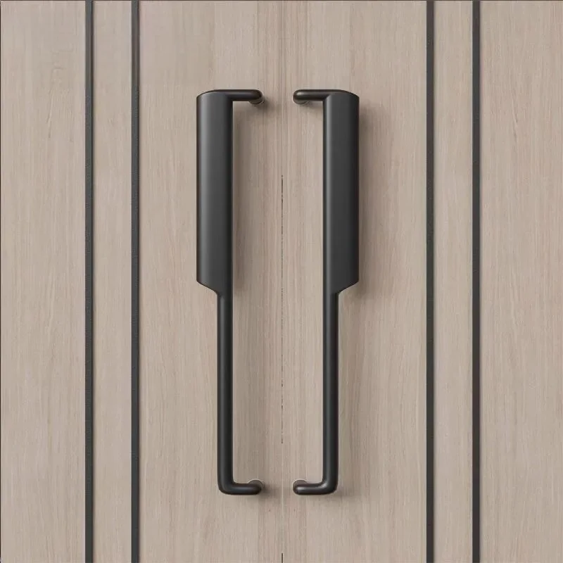 Glass door luxury large handle hotel clubhouse craft casting handle rose gold double open sliding framed door handrail
