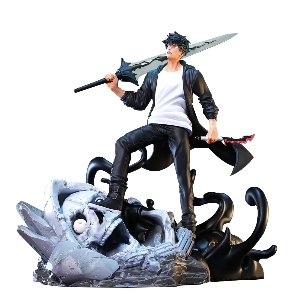 

Anime figure Sung Jinwoo Shadow King Action Figure Sung Jin Woo Figurine desk Collector statue PVC Model Toys Boys Gifts 20cm