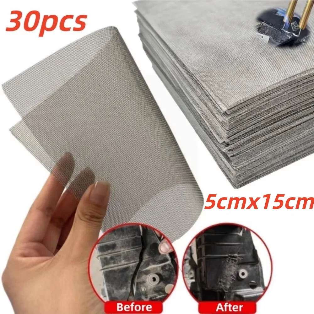 30 piezas/1 pieza Malla de reparación de parachoques de coche para reparación de grietas en plástico, malla de ventilación de alambre soldado para carrocería de coche, accesorios para coche