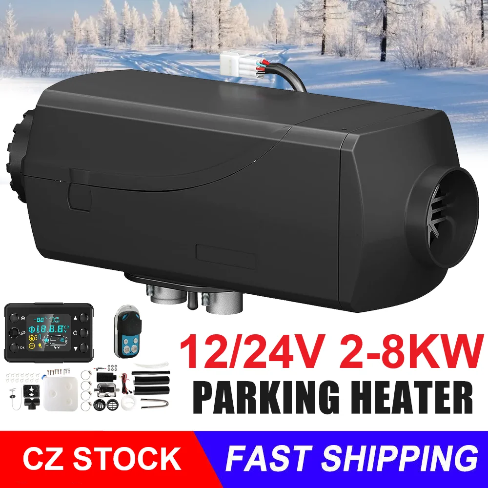 12V 5KW Diesel Air Heater 5000W 24V Portable Parking Heater Saving Fuel&Efficient with Digital Monitor for Trucks Boat Van Car