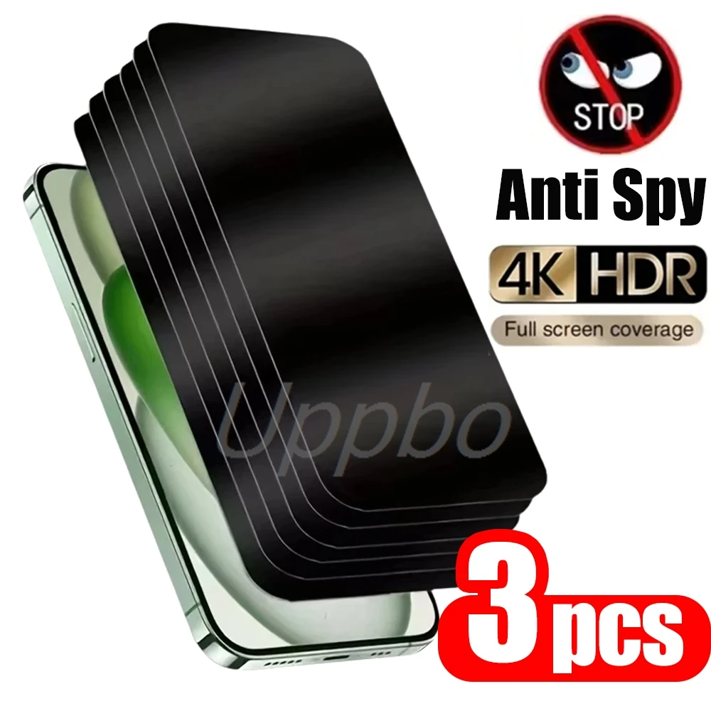 

3Pcs Privacy Screen Protector For iPhone 17 16 Pro Max 15 14 13 12 11 XR X Xs 7 8 Plus SE 6 Easy Installation HD Anti Spy Film