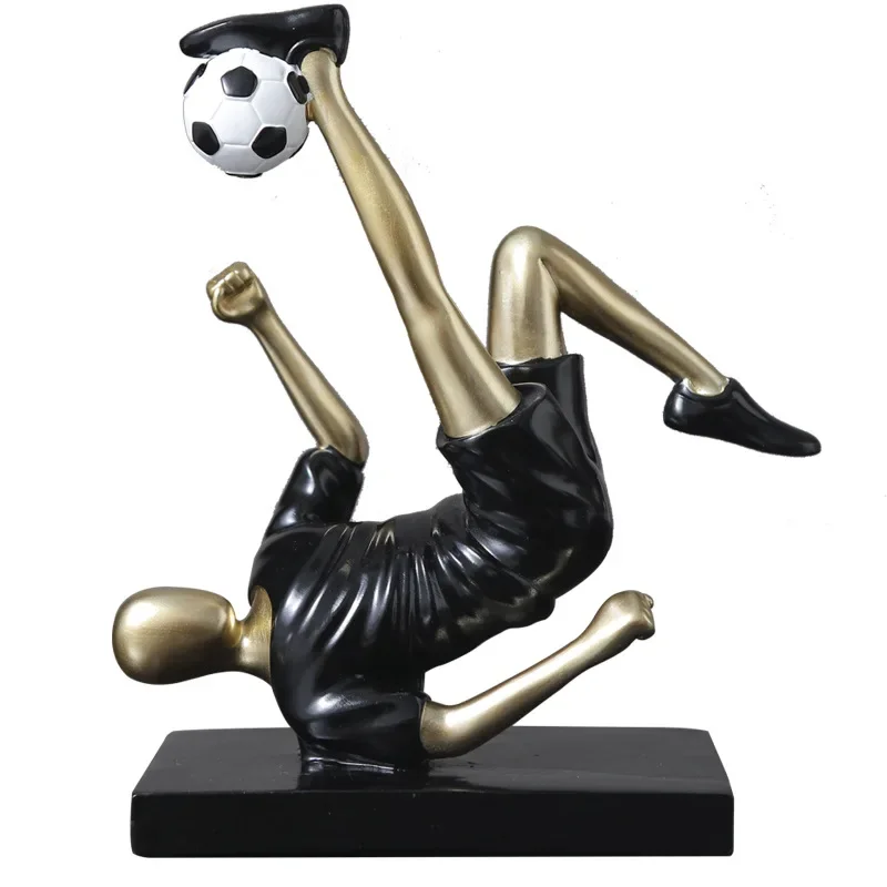 Creative Football Player Statue Ornament Home Living Room Bedroom Decoration Office Desktop Resin Crafts, Birthday Gift for Boys