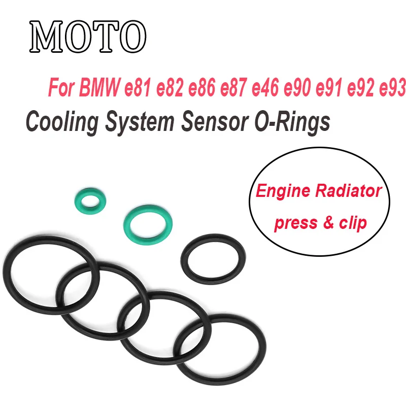 Upper&Lower Engine Radiator press & clip Hose Cooling System Sensor O-Rings Seal For BMW e81 e82 e86 e87 e46 e90 e91 e92 e93