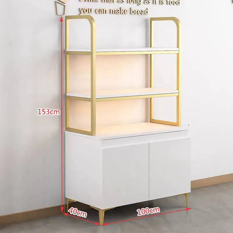 Bakery Display Cabinet Pastry Snack Shelf Biscuit Sideboard Baking Cake Shop Dry Point Island Bread Rack