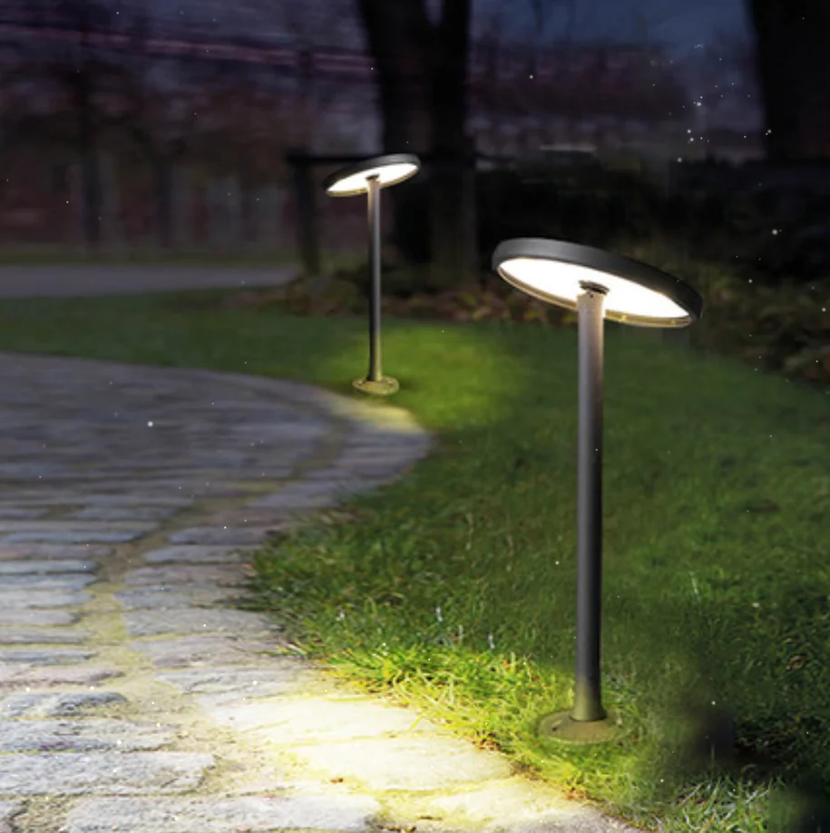 The most sold outdoor IP65 led round aluminum park garden lawn solar garden lamp