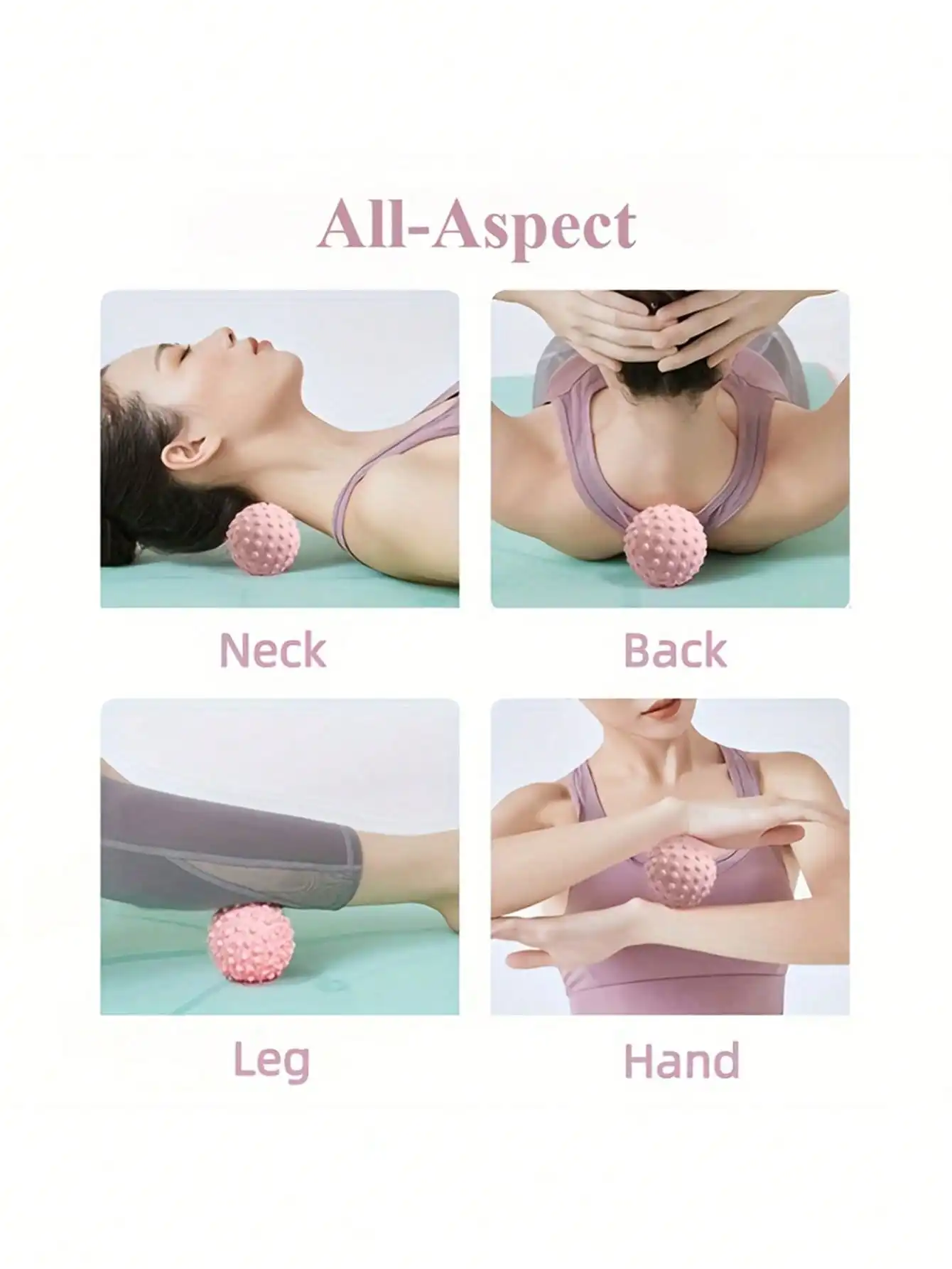 قطعة واحدة من كرة تدليك اليوغا ذات النقاط المرتفعة - كرة بيلاتيس بالضغط الإبري للظهر/الخصر/القدم، مثالية للمنزل وصالة الألعاب الرياضية (ملحقات اليوغا)