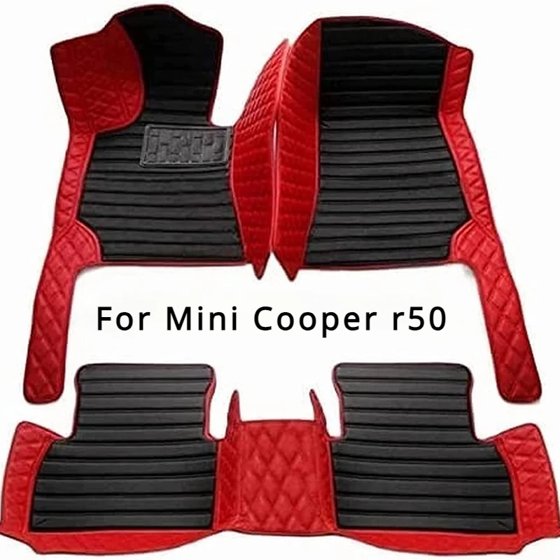 Custom Car Floor Mats For  Mini Cooper R50 2001 2002 2003 2004 2005 2006 Waterproof Foot Pads Luxury Man Carpet Auto Accessory