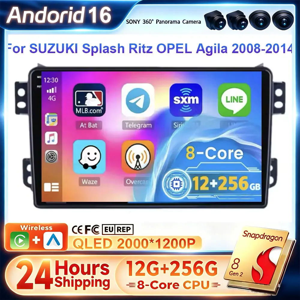 Android Car Radio For OPEL Agila SUZUKI Splash Ritz 2008-2014 Multimedia Player GPS Navigation Carplay Touch Screen Auto Stereo