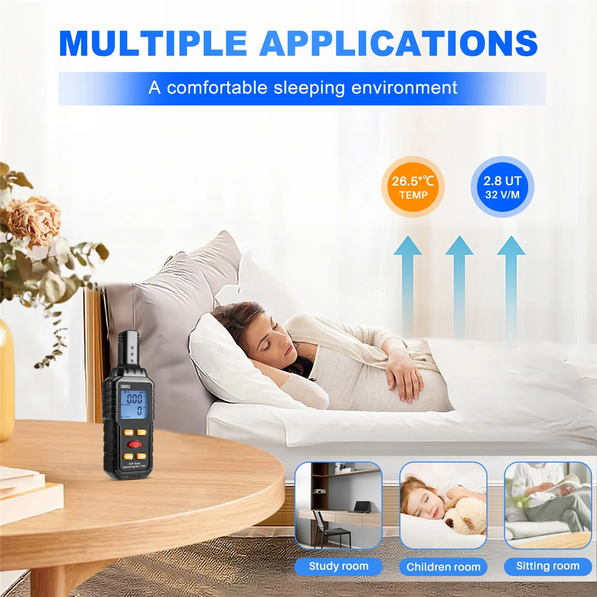 Medidor de dosímetro de radiação 3 em 1, medidor geiger emf, alarme automático, medida em tempo real, testador detector de radiação