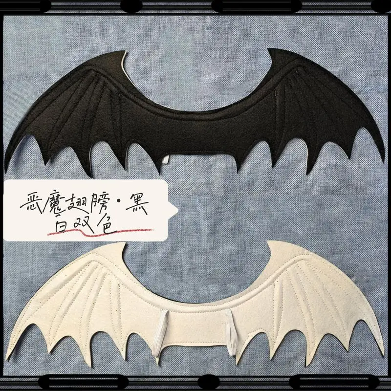 Muñeca de algodón de pierna larga hecha a mano Original de 20cm con alas de plumas blancas y negras, modelo de alas de Ángel, juguete, regalos de navidad