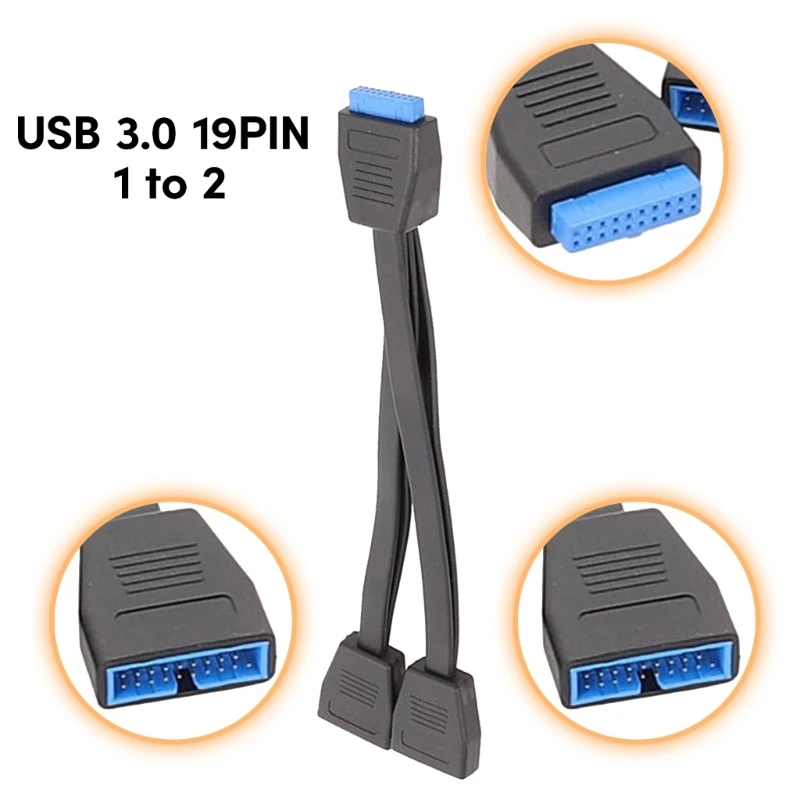 19Pin USB Header USB3.0 1 to 2 Splitter Internal USB Extension Cable for Computer Motherboard 20cm