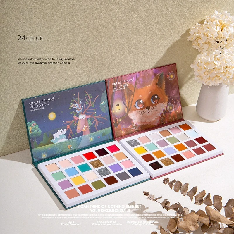 Esmalte de uñas en Gel con crema sólida de 24 colores, paleta de estilo de sombra de ojos de Color de zona azul de estilo japonés con bolígrafo de fototerapia de uñas