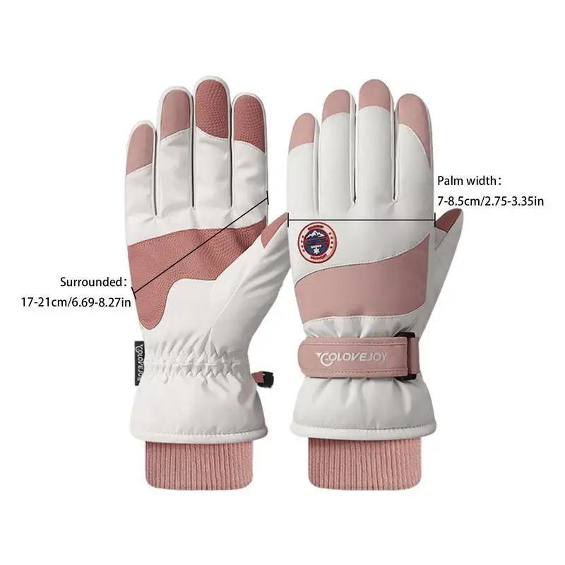 Guantes de esquí con pantalla táctil, 1 par, cálidos guantes deportivos de invierno para esquiar, impermeables, para clima frío, calentadores de manos, mitones antideslizantes para