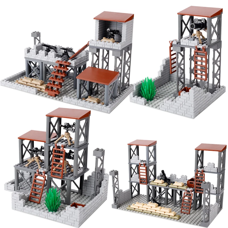 Ww2 Militair Militair Slagveld Blockhouse Model Gebouw Blockssentry Toren Commandopost Bunker Model Kinderspeelgoed Cadeau