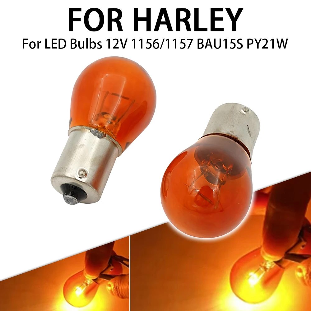 

10pcs/2pcs Car Indicator Light Brake Reverse Lamp Parking Light LED Bulbs 1156 BAU15S PY21W 12V Amber Yellow Halogen Lamp DC