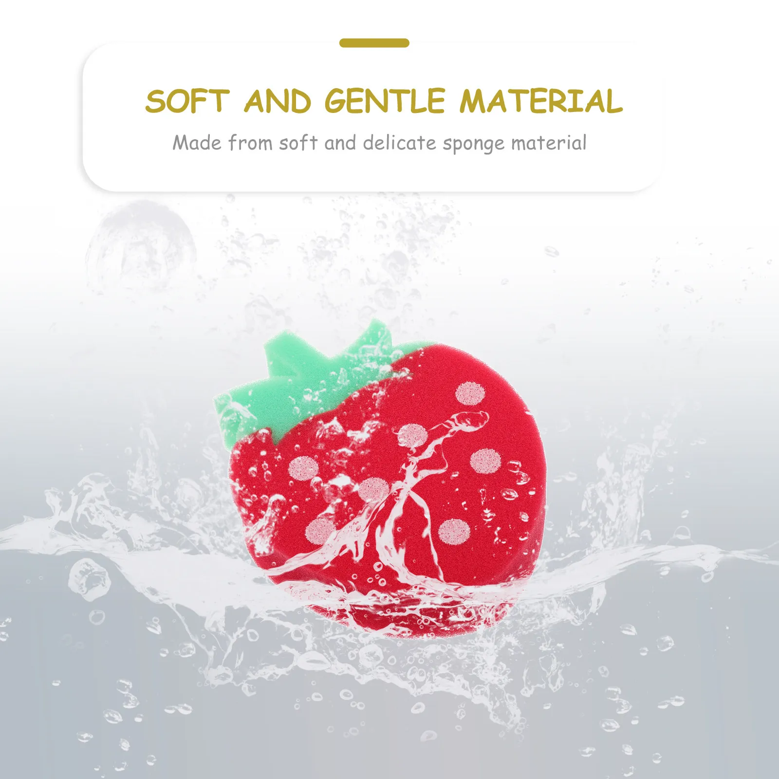 4Pcs Soft Strawberry Shaped Bath Sponge Brush for Children Exfoliating Shower Scrubber Toddler Bathing Tool Cute Fruit Design