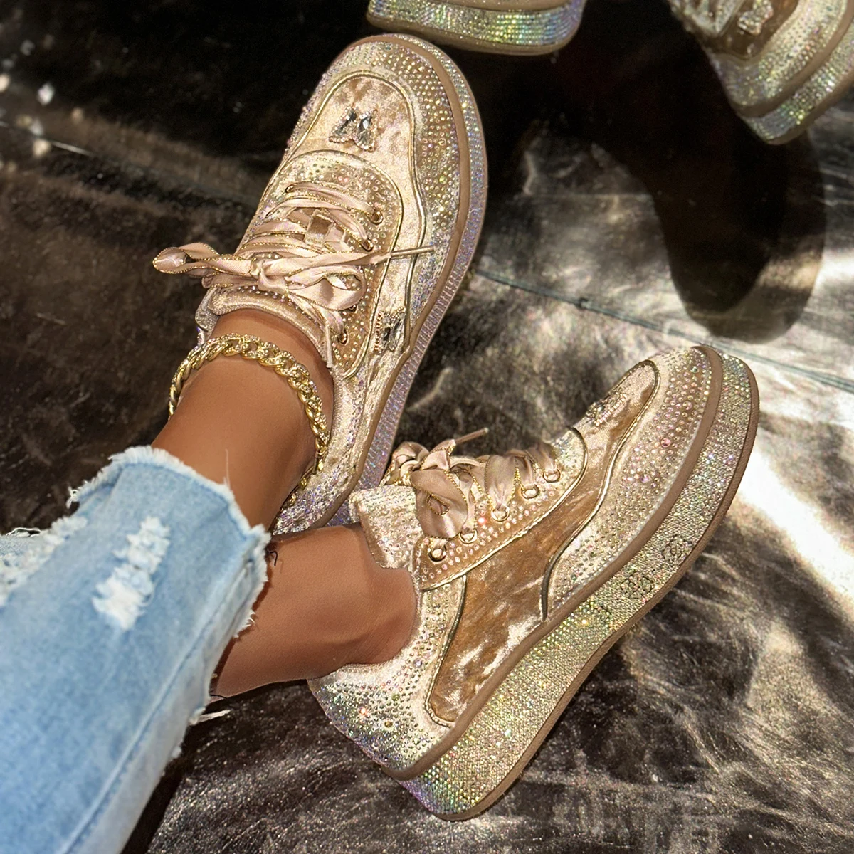 

2025 женские кроссовки, дышащая повседневная обувь, женские осенне-весенние модные нескользящие кроссовки на толстой подошве, женские Zapatos De Mujer