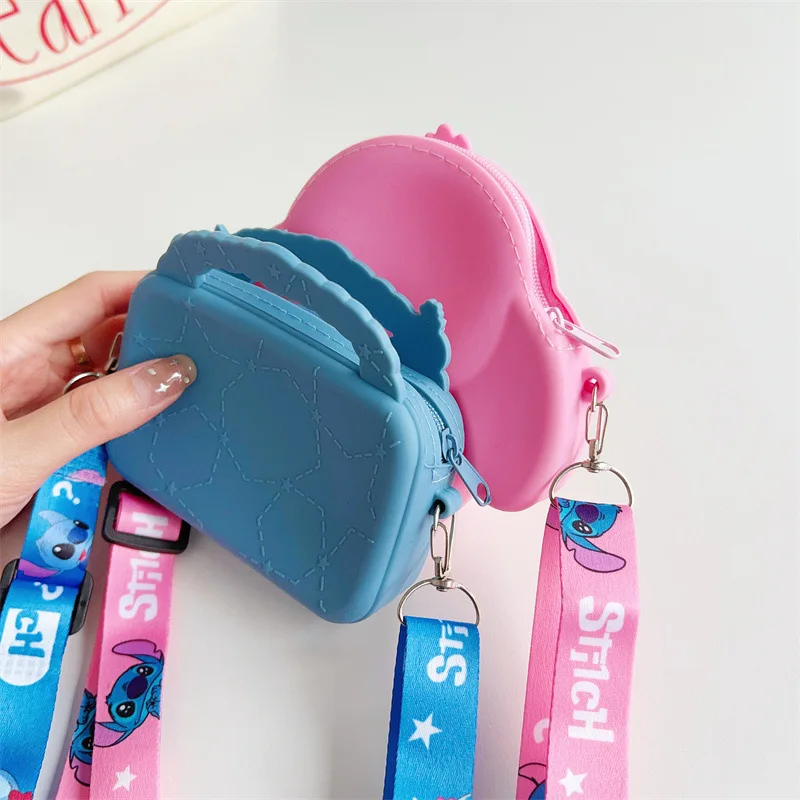 Disney figura de dibujos animados Stich bolso de silicona bolso de hombro Lilo & Stitch moda para chicas accesorios monedero regalos de navidad