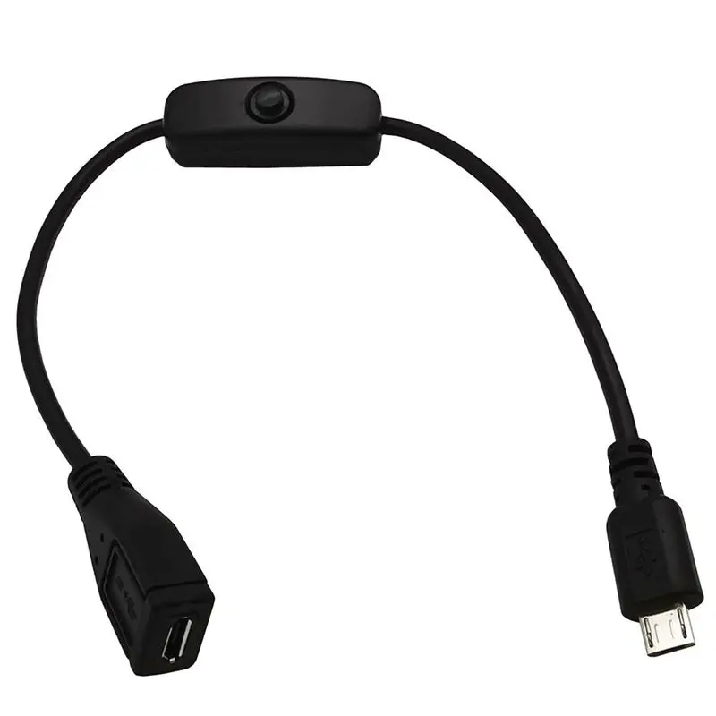 30 cm 3A 22AWG Kupfer 30 V Micro 5Pin Stecker auf Buchse Stromverlängerungskabel mit 501 Knopfschalter Controller Draht