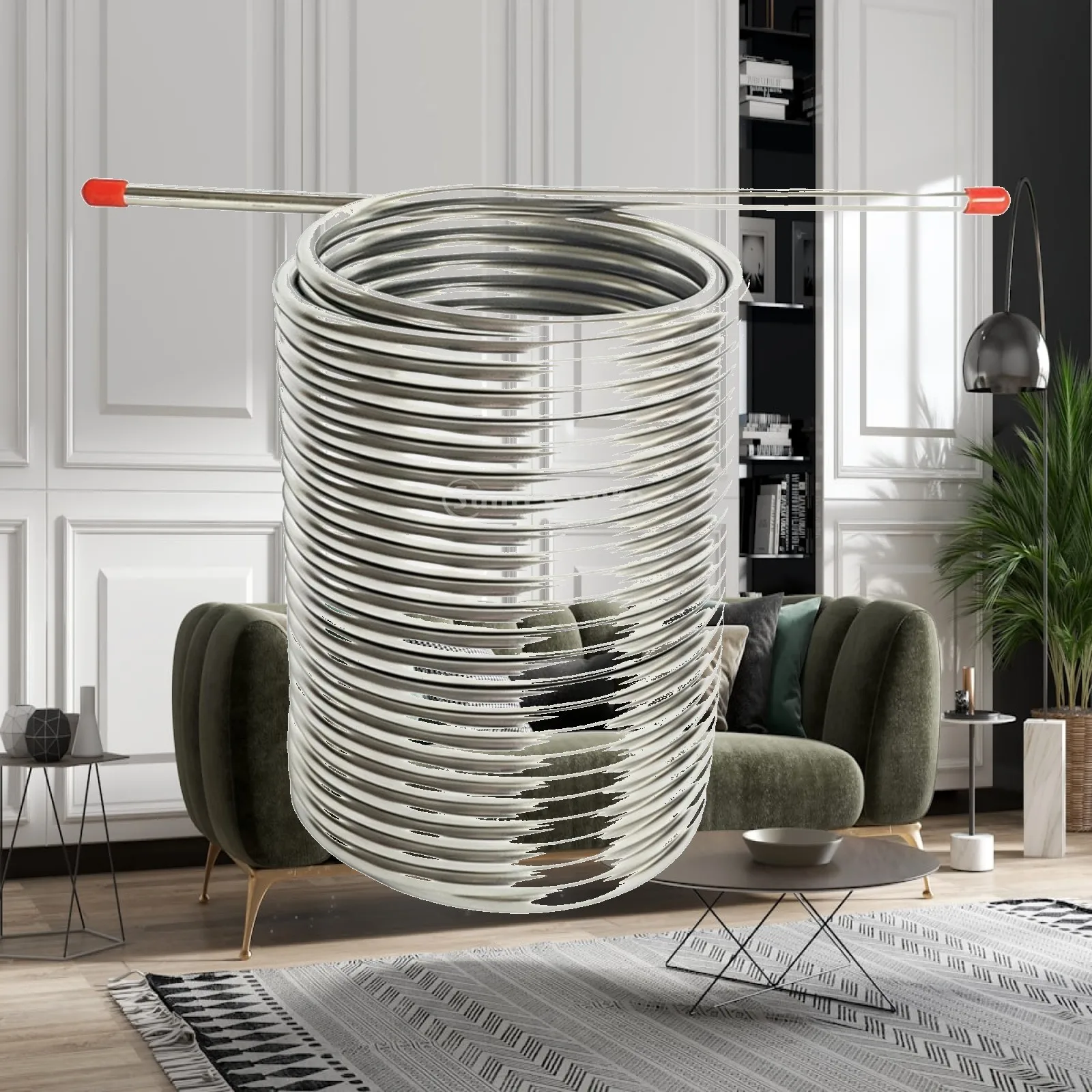 Immersion Chiller 304 Stainless Steel Coil Ice Bath Beer Brewing Tubing Coil Water Chiller for Brewing Equipment Liquid Transfer